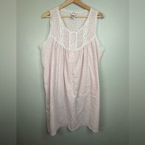 Vintage Barbizon Floral Nightgown Lace Trim Slip Dress Nightie Size 1X NWOT